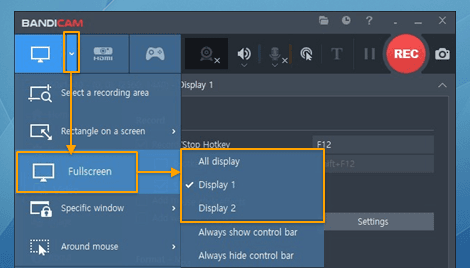 Bandicamマルチモニター画面録画